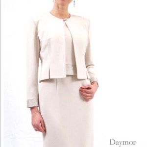 NWT DAYMOR COUTURE Designer Cream Long Dress-Sz 12